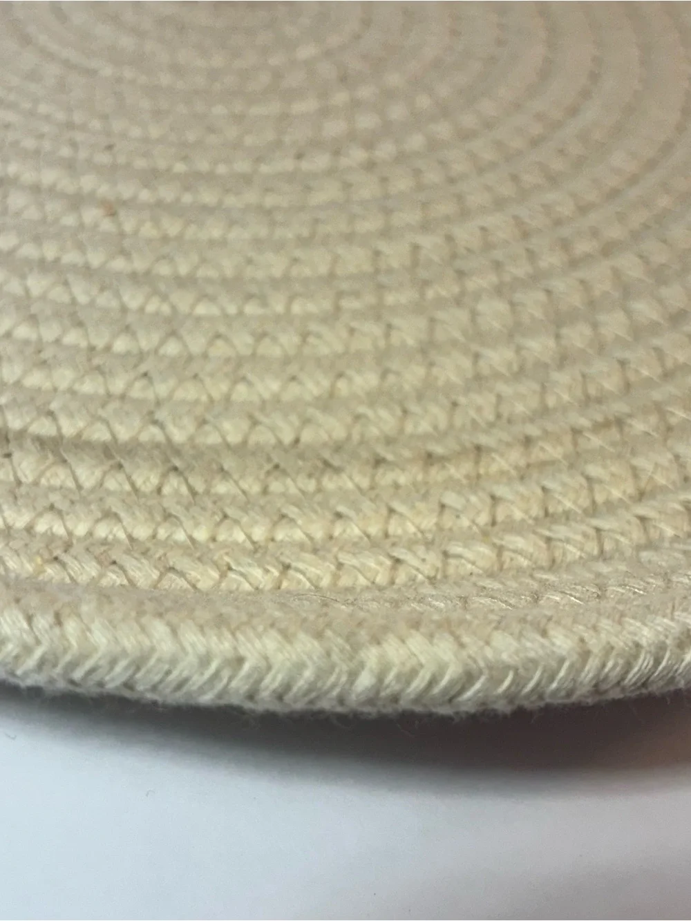Round Rope Braided Cotton Basket Tray / Decorative Centerpiece Bowl